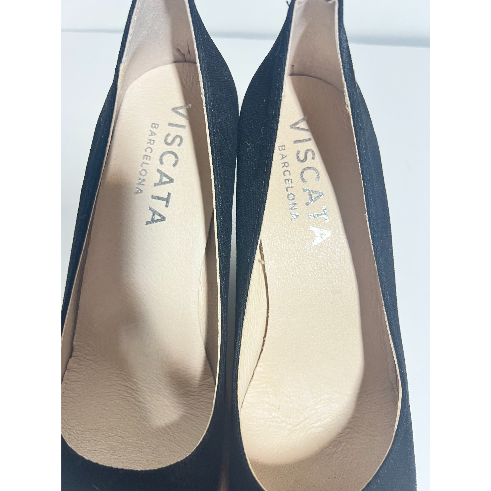 Viscata Euc Black Canvas Marquesa Espadrille 3.5" Wedge Shoe Sandal 41 Eu 10 Us — image 7 of 8